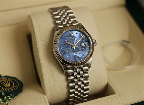 rolex blue flower dial|rolex blue dial review.